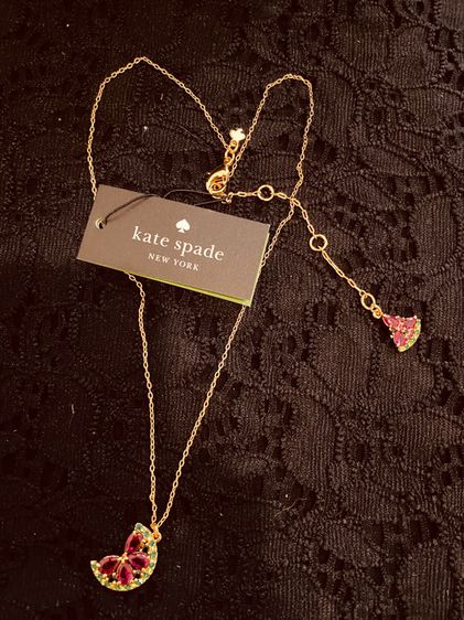 Kate spade สร้อยคอพร้อมจี้ Kate Spade Watermelon Mini Pendant Necklace in Pink Multi รูปที่ 4