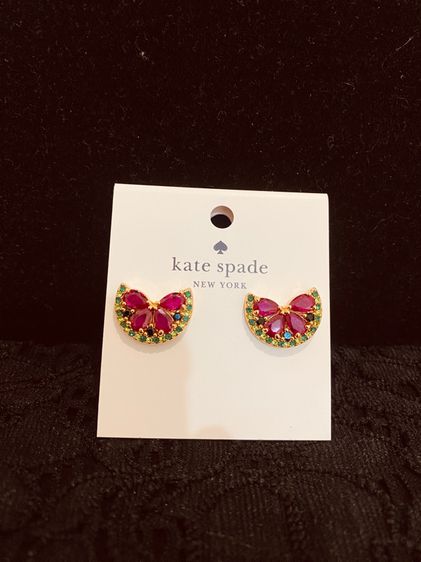 ต่างหู Kate spade แท้ พร้อมอุปกรณ์ Kate Spade Watermelon Studs Earrings in Pink  รูปที่ 2