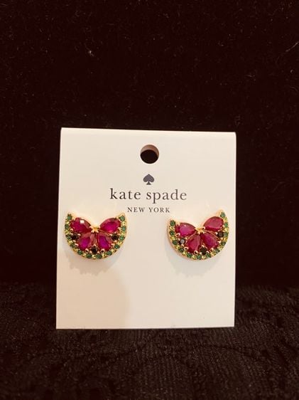 ต่างหู Kate spade แท้ พร้อมอุปกรณ์ Kate Spade Watermelon Studs Earrings in Pink 