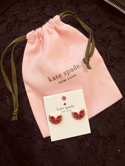 ต่างหู Kate spade แท้ พร้อมอุปกรณ์ Kate Spade Watermelon Studs Earrings in Pink  รูปที่ 4