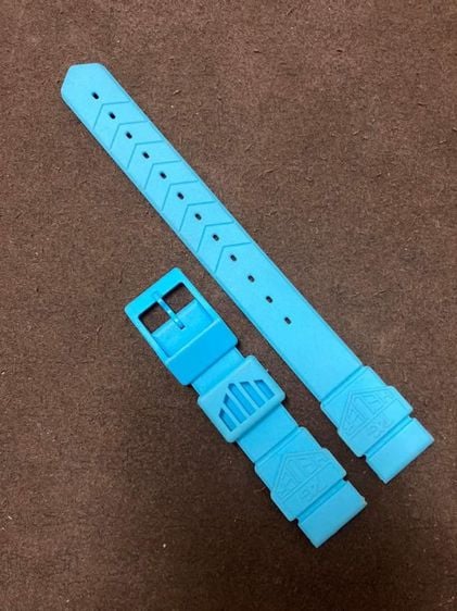 ของใหม่เก่าเก็บสายยางนาฬิกา Tag F1 ตัวผู้ชาย Vintage Watch Strap Tag Heuer F1 Wa1212 Light Blue Strap Band Men Swiss Made 18mm รูปที่ 1