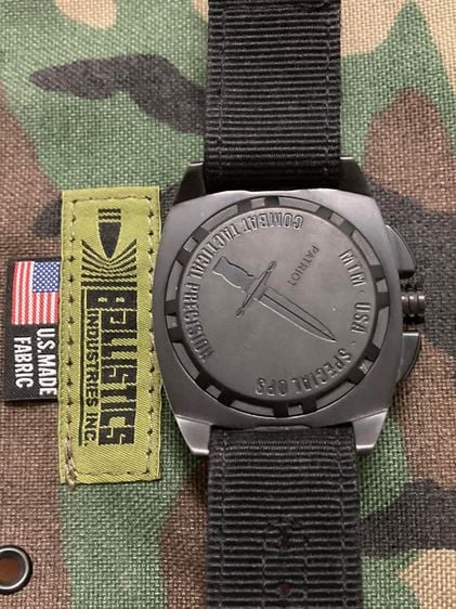 นาฬิกาทหารทำให้หน่วยรบพิเศษของอเมริกา Military MTM USA Special Ops Combat Black Patriot Chronograph Black PVD Quartz รูปที่ 11