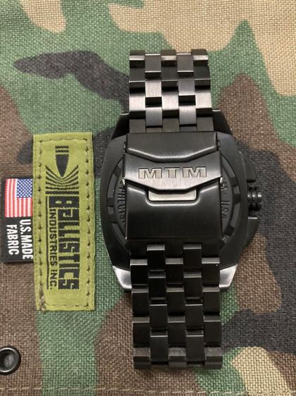 นาฬิกาทหารทำให้หน่วยรบพิเศษของอเมริกา Military MTM USA Special Ops Combat Black Patriot Chronograph Black PVD Quartz รูปที่ 6