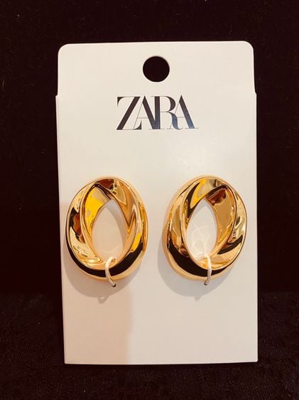โลหะ ต่างหู Zara แท้ รุ่นใหม่ จาก shop UK ZARA NEW WOMAN SS24 GOLDEN ROUND PIECE EARRINGS 