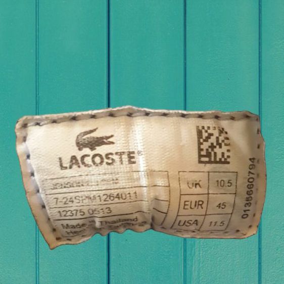Lacoste us11.5 eu45  28.5cm.  รูปที่ 8