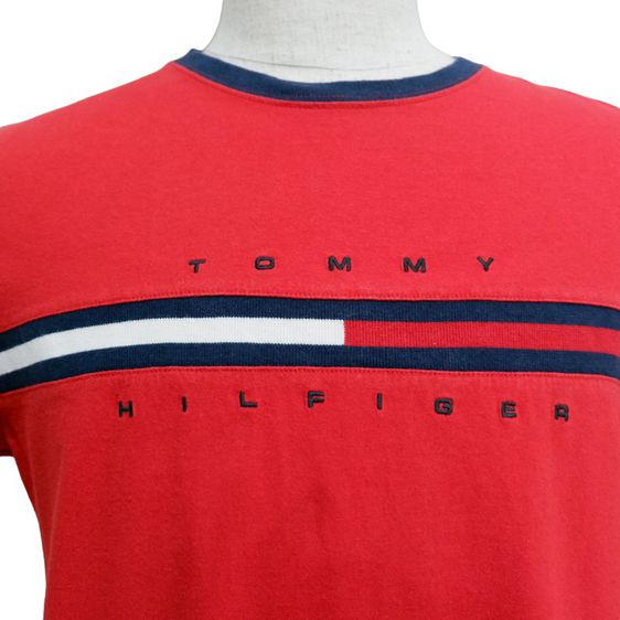 TOMMY HILFIGER เสื้อแขนสั้น เสื้อยืด เสื้อคอกลม ผ้าคอตตอน นิ่ม ใส่สบาย (สีแดง)▫️รหัสสินค้า TMY-1 รูปที่ 3