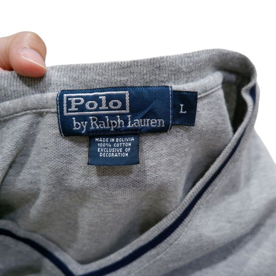 POLO by Ralph Lauren เสื้อยืด เสื้อวี เสื้อแขนสั้น ผ้าคอตตอน ใส่สบาย ไม่หนา (สีเทา)▫️รหัสสินค้า PLY-3 รูปที่ 6