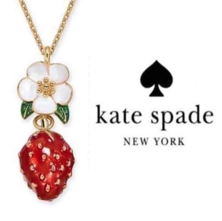 สร้อยคอ Kate spade แท้ รุ่น Kate Spade Picnic Perfect Strawberry Mini Necklace  รูปที่ 2