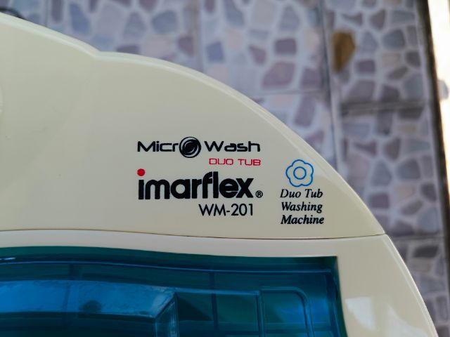 เครื่องซักผ้ามินิ Imarflex WM201 ลองใช้ไม่กี่ครั้ง มีถังซัก1 และถังปั่นอีก1 แยกกัน ใช้ดี  เคลื่อนย้ายได้สะดวก รูปที่ 9