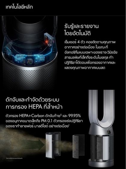 ส่งฟรี ❗️💢 Dyson Purifier Cool Air Purifier Fan TP07 (Black Nickel) เครื่องฟอกอากาศ ไดสัน สีดำ รูปที่ 9
