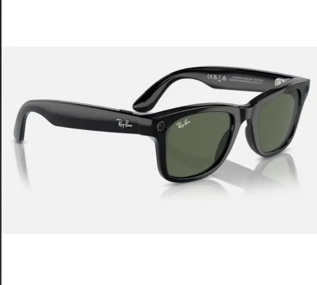 Ray-Ban แว่นตากันแดด แว่นตา Rayban stories รุ่น wayfarer กรอบ Shiny black เลนส์ G15 Green แว่นตาอัจฉริยะของ Rayban ร่วมกับ Meta facbook ถ่ายรูปถ่ายคลิปฟังเพลงได้