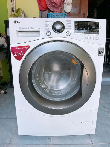 เครื่องซักผ้าอบผ้า เครื่องซักพร้อมอบแห้ง LG 9อบ 5 กิโลกรัม สภาพสวย พร้อมใช้งาน ระบบอินวอเตอร์ 