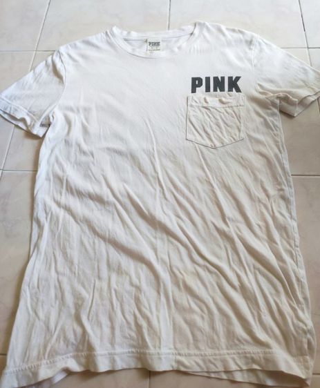 เสื้อยืด PINK ขาว ขนาด XS มือสอง