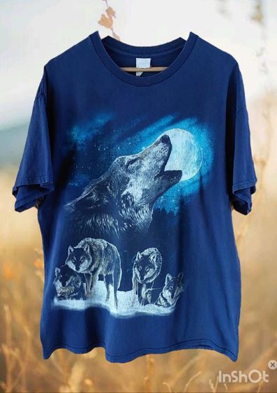 เสื้อ Wolf T Shirt  Brand Gildan 