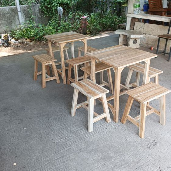ชุดโต๊ะเก้าอี้กาแฟไม้สักแท้จากโรงงานราคาชุดละ2850บาทมี2ชุด รูปที่ 2
