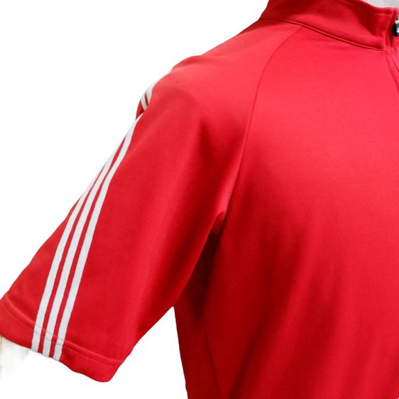 ADIDAS เสื้อแขนสั้น เสื้อโปโล เสื้อคอปก ซิบหน้า  ผ้ากีฬา ใส่สบาย ระบายอากาศได้ดี (สีแดง)▫️รหัสสินค้า AP-2 รูปที่ 3