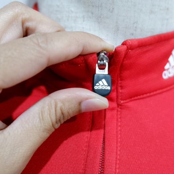 ADIDAS เสื้อแขนสั้น เสื้อโปโล เสื้อคอปก ซิบหน้า  ผ้ากีฬา ใส่สบาย ระบายอากาศได้ดี (สีแดง)▫️รหัสสินค้า AP-2 รูปที่ 5