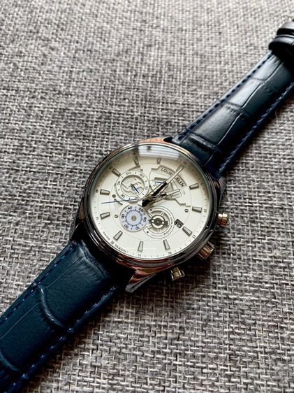 Luxury Watch สายหนังสีน้ำเงิน รูปที่ 2