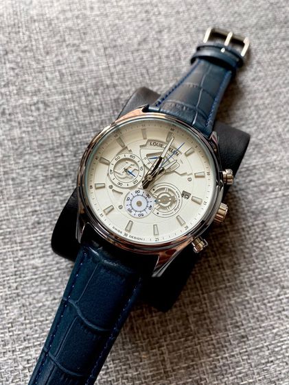 Luxury Watch สายหนังสีน้ำเงิน รูปที่ 4