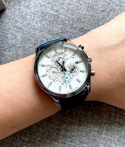 Luxury Watch สายหนังสีน้ำเงิน รูปที่ 12