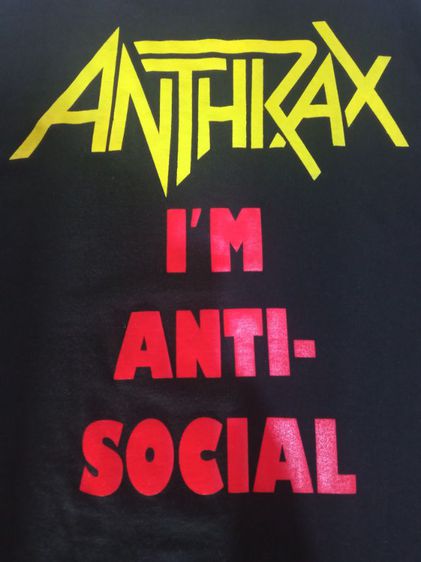 เสื้อยืดวง Anthrax ไซร์ M ทรงสวยสภาพใหม้ รูปที่ 6