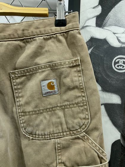 Carhartt Flannel Lined Carpenter Pants Tan Relaxed Fit 100070-253 รูปที่ 4