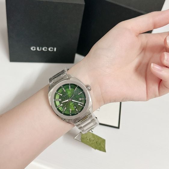 เขียว นาฬิกาGucciรุ่น YA142313 Men's GG2570 Green Dial Quartz Watch