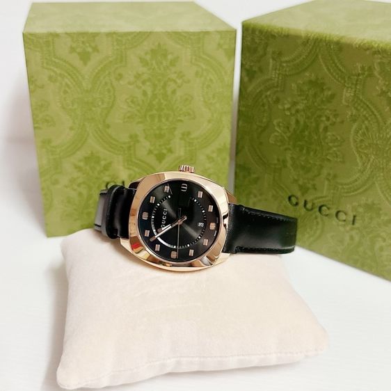 นาฬิกาข้อมือผู้ชายแบรนด์Gucci GG2570 Black Dial Rose Gold-tone Men's Watch รูปที่ 3