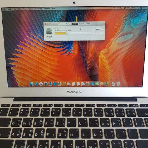 Apple MacBook Air หน้าจอ 11นิ้ว Intel Core i5 SSD เบาบาง ไหลลื่น สวยมาก ยกกล่อง รูปที่ 9
