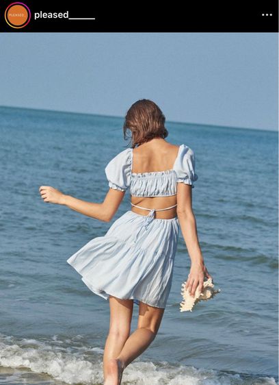 ชุด mini sierra dress สีฟ้าใส เดรสสั้น แขนตุ๊กตา น่ารักมาก เนื้อผ้า soft ดีเทลแน่น ใส่สบาย เหมาะกับ summer นี้ ซื้อมือหนึ่งจาก IG  รูปที่ 2