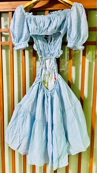 ชุด mini sierra dress สีฟ้าใส เดรสสั้น แขนตุ๊กตา น่ารักมาก เนื้อผ้า soft ดีเทลแน่น ใส่สบาย เหมาะกับ summer นี้ ซื้อมือหนึ่งจาก IG  รูปที่ 6