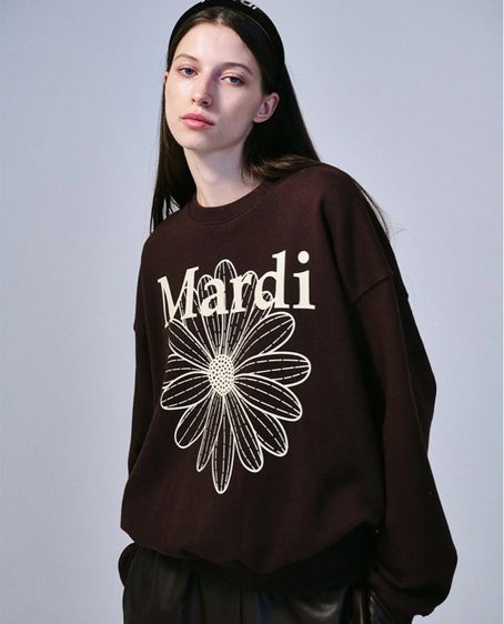 Mardi Flower Sweatshirt สเวตเตอร์มาดิ สีชาเย็น รูปที่ 7