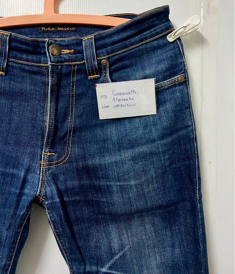 ยีนส์ nudie thin finn org dry ecru embro ของแท้ รูปที่ 3