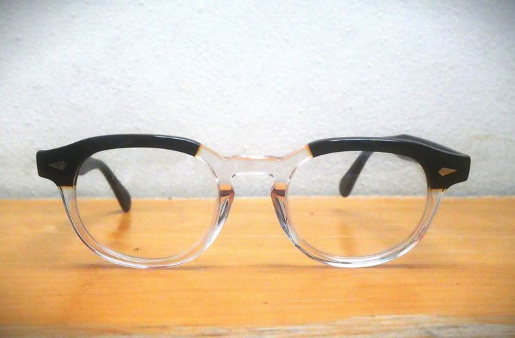 VINTAGE Style 1949 Clear BLACK Two colors Glasses 