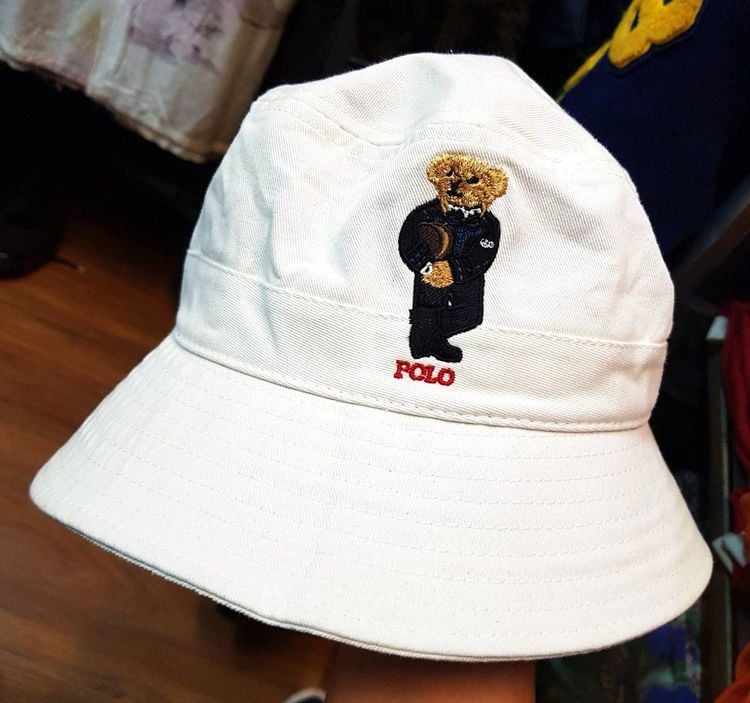 POLO RALPH LAUREN POLO BEAR off white color BUCKET HAT  รูปที่ 1
