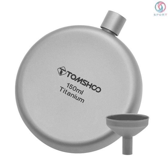 TOMSHOO Alcohol  Flask 150ml Titanium Flask for Outdoor Camping Backpacking Travel Picnic รูปที่ 1