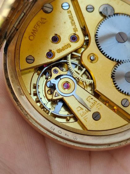 นาฬิกาพกโบราณทองคำแท้ OMEGA Pocket watch  9k Solid Gold Ref.6103 ปี1935s เข็มบลูสติล  รูปที่ 4