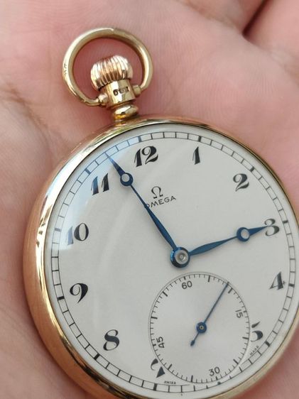 นาฬิกาพกโบราณทองคำแท้ OMEGA Pocket watch  9k Solid Gold Ref.6103 ปี1935s เข็มบลูสติล  รูปที่ 15