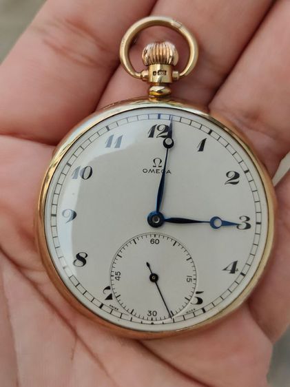 นาฬิกาพกโบราณทองคำแท้ OMEGA Pocket watch  9k Solid Gold Ref.6103 ปี1935s เข็มบลูสติล  รูปที่ 10