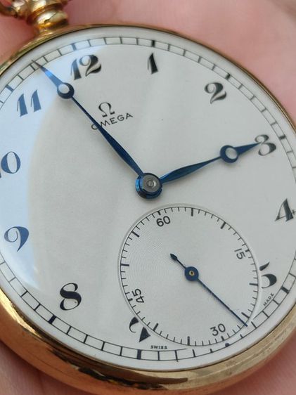 นาฬิกาพกโบราณทองคำแท้ OMEGA Pocket watch  9k Solid Gold Ref.6103 ปี1935s เข็มบลูสติล  รูปที่ 18