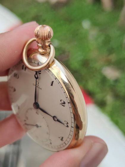 นาฬิกาพกโบราณทองคำแท้ OMEGA Pocket watch  9k Solid Gold Ref.6103 ปี1935s เข็มบลูสติล  รูปที่ 9