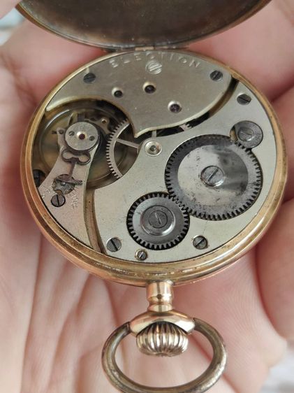 นาฬิกาพกโบราณทองคำแท้ ELECTION GRAND PRIX Pocket watch (BERNE 1914) 14k Solid Gold 2เข็มครึ่ง หลักอารบิก ผสมตัวหนังสือ KWEEGAYLIONG  รูปที่ 3