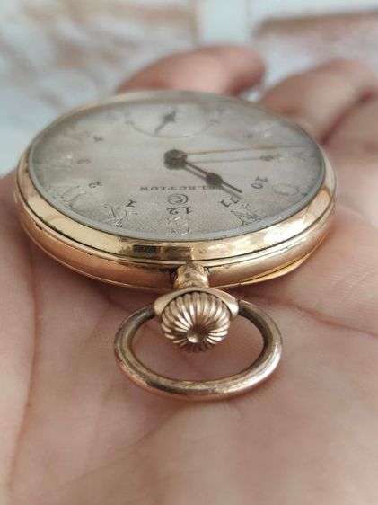 นาฬิกาพกโบราณทองคำแท้ ELECTION GRAND PRIX Pocket watch (BERNE 1914) 14k Solid Gold 2เข็มครึ่ง หลักอารบิก ผสมตัวหนังสือ KWEEGAYLIONG  รูปที่ 8