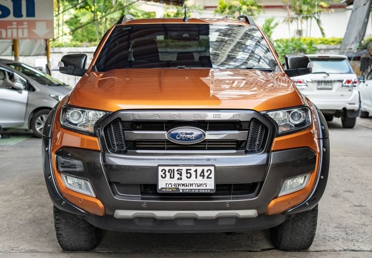 Ford Ranger 2016 3.2 Wildtrak 4WD Pickup ดีเซล ไม่ติดแก๊ส เกียร์อัตโนมัติ ส้ม