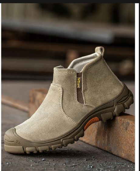 รองเท้าบู๊ท หนัง PU Safety Shoes สวมทน ป้องกันการชนรองเท้าเซฟตี้หัวเหล็กใส่ทำงานสำหรับผู้ชาย 39-45