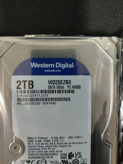 ที่เก็บข้อมูลและเมมโมรี่การ์ด 2TB HDD WD BLUE (7200RPM, 256MB,SATA-3, WD20EZBX)