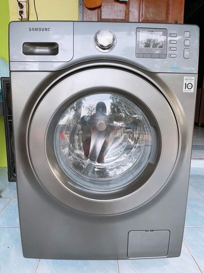 Samsung เครื่องซักผ้าอบผ้า เครื่องซักพร้อมอบในตัว ซัมซุง 12อบ 8 โล อินวอเตอร์ สภาพสวย ซักอบผ้านวมได้