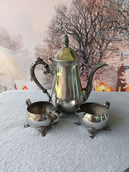 coffee  silver plate set รูปที่ 3