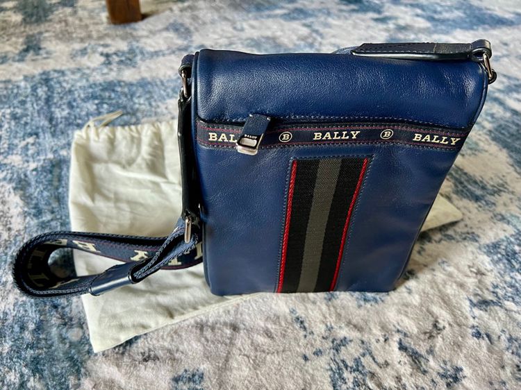 หนังแท้ ชาย น้ำเงิน Bally Leather Messenger bag (Navy)