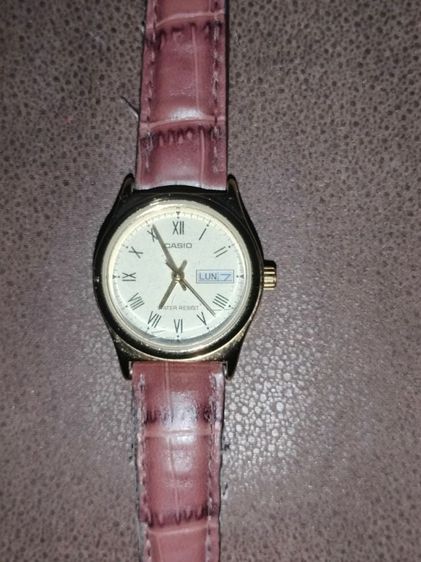 Casio โรสโกลด์ ขาย(LTP-V006GL-9B นาฬิกาข้อมือหนังผู้หญิงแบบแอนะล็อก)​

